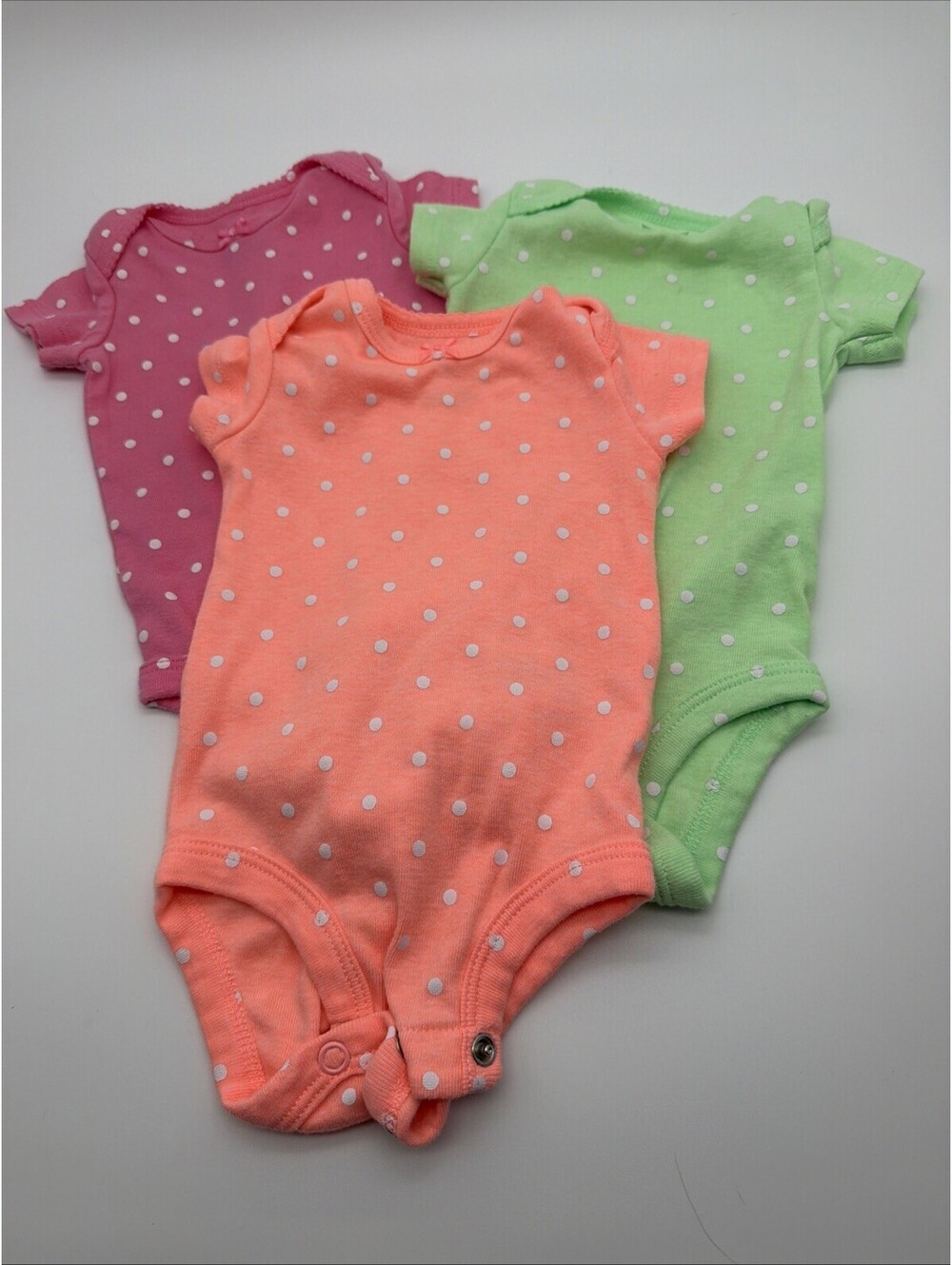 Lot of 3 Carter's One Piece Girls 3 Month Outfits polka dots